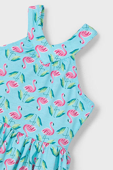 girls flamingos jersey dress