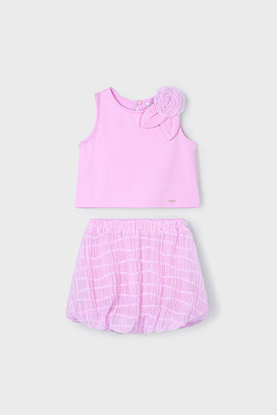 girls rosette top + bubble skirt set