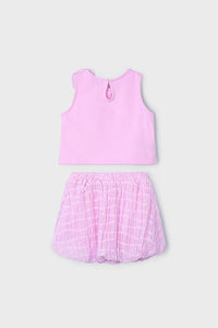 girls rosette top + bubble skirt set