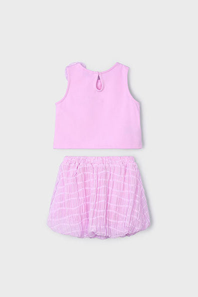 girls rosette top + bubble skirt set