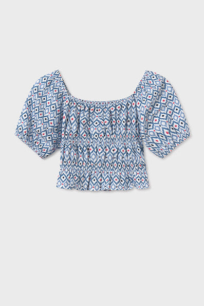 girls print smock top