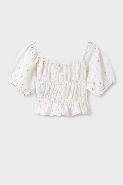 tween lurex smock top