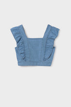 Load image into Gallery viewer, tween ruffle denim top
