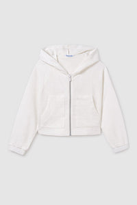 girls textured zip hoodie