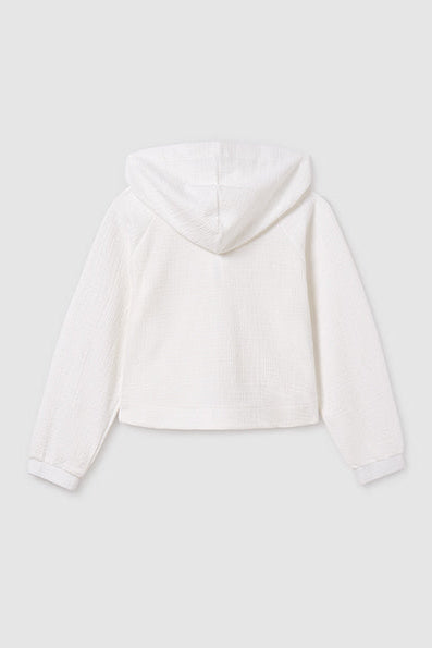 girls textured zip hoodie