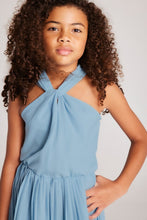 Load image into Gallery viewer, girls pleated twist neck romper

