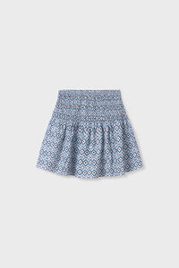 girls print smock waist skirt