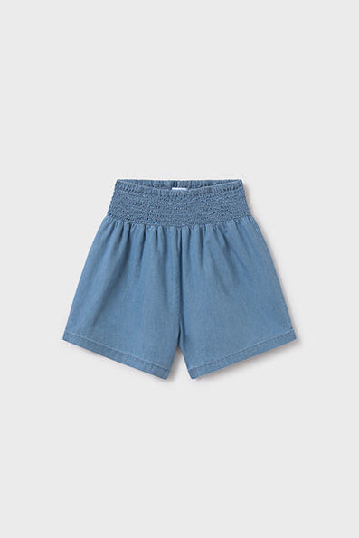 tween smock waist chambray shorts