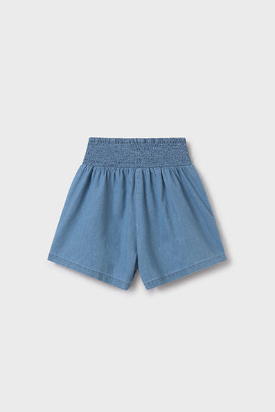 tween smock waist chambray shorts