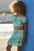 Load image into Gallery viewer, girls tropical top + skirt set
