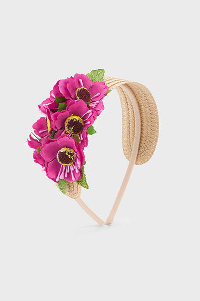 flowers straw headband