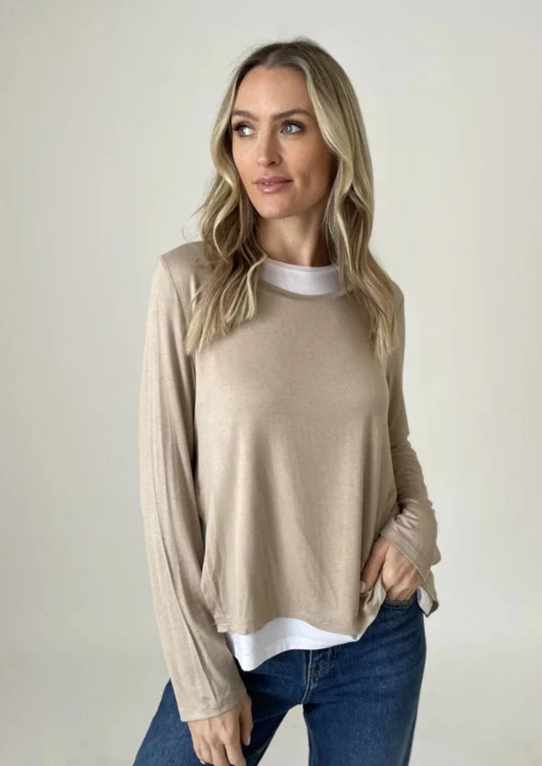 layered long sleeve tee