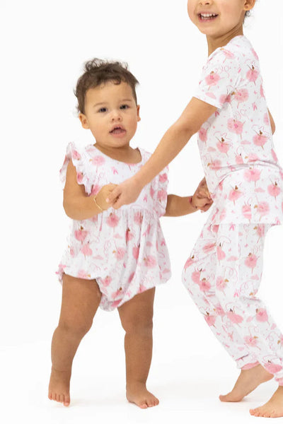 girls ballerinas ruffle playsuit