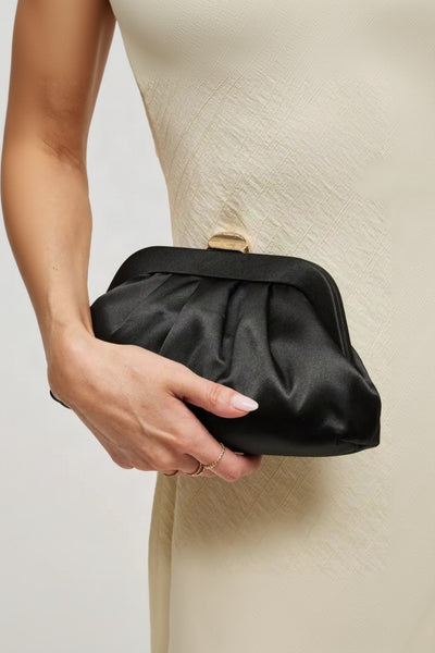 Pleat Satin Clutch