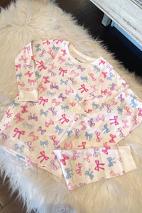 girls bows pj set