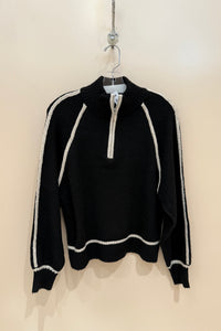 contrast half zip sweater