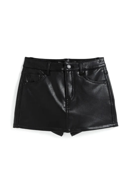 girls faux leather skort