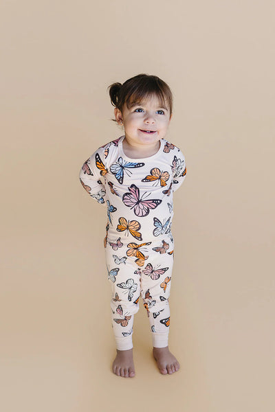 kids bamboo 2pc set butterflies