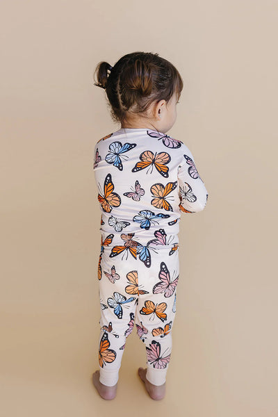 kids bamboo 2pc set butterflies