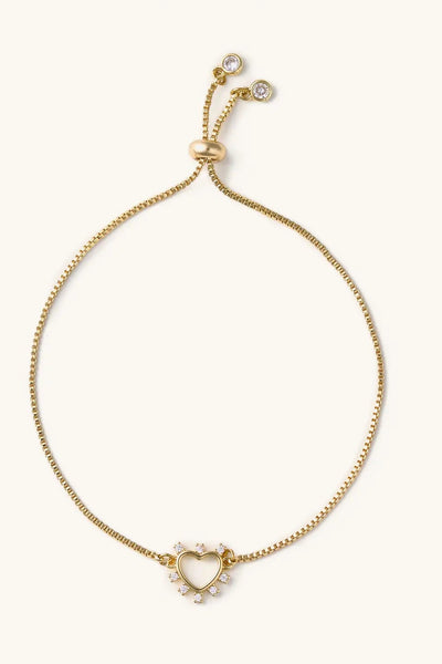 heart cz slider bracelet waterproof