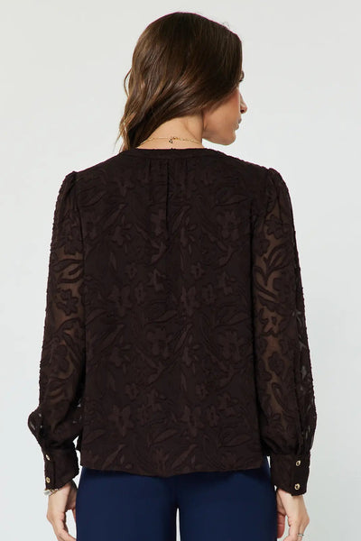 floral jacquard blouse