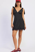 Load image into Gallery viewer, Dot Tie Shoulder Bias Dress

