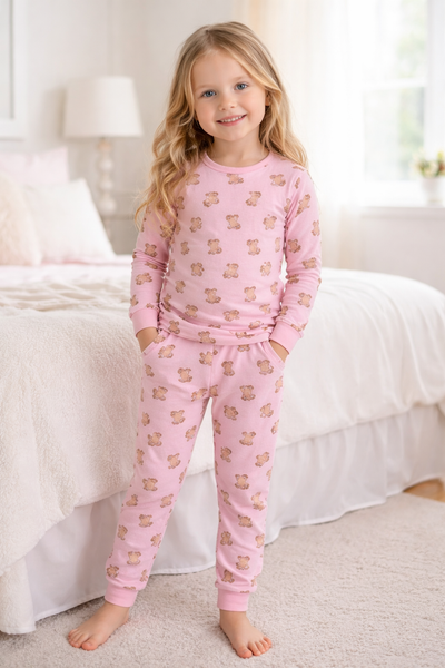 kids 2pc pj bow bears