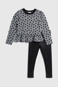2pc heart top + legging set