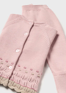 baby pointelle sweater+legging+hat set