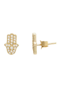 hamsa pave stud