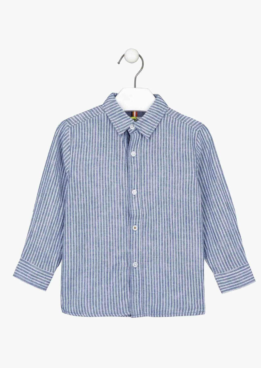 boys linen long sleeve stripe shirt