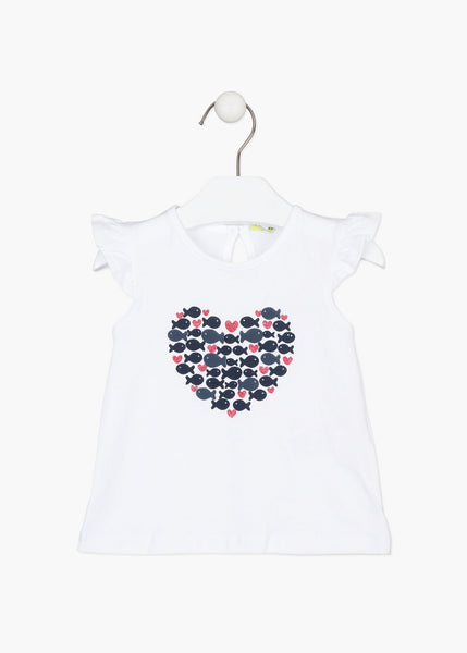 baby girl fish heart tee