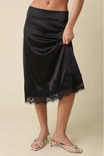Load image into Gallery viewer, Satin Lace Hem Skirt
