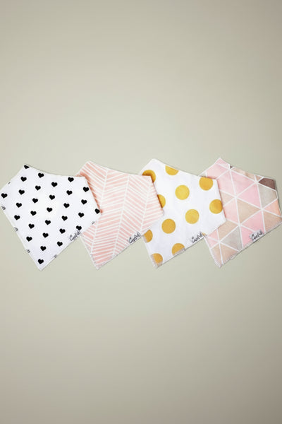 4 pack baby bandana bibs blush