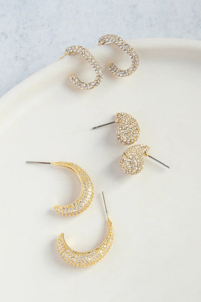 pave dome earring