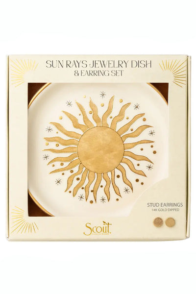 jewelry dish + earring -sunray