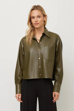 Load image into Gallery viewer, faux leather button shirt
