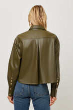 Load image into Gallery viewer, faux leather button shirt
