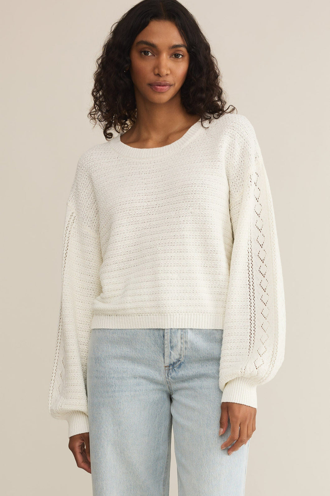 crochet crew sweater