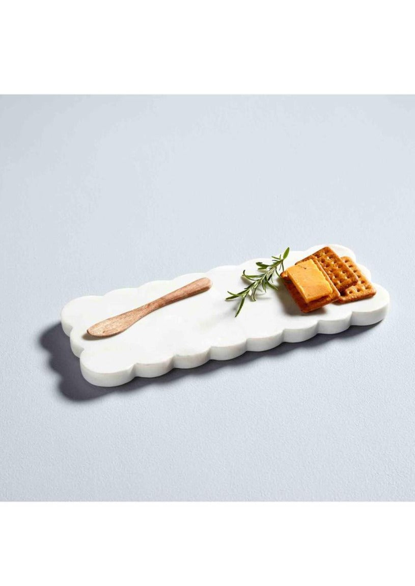 scallop marble board 2 pc set