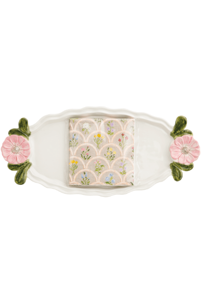 floral handle hostess set
