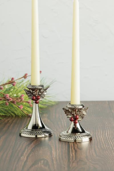 holly candlestick large