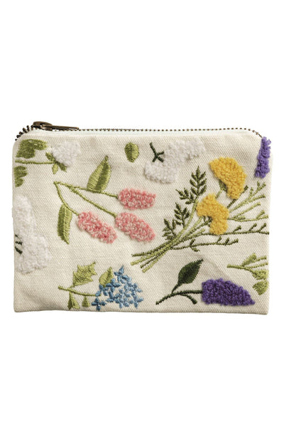 embroidered flower pouch