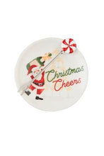 Load image into Gallery viewer, holiday tapas plate + fork set
