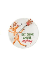 Load image into Gallery viewer, holiday tapas plate + fork set

