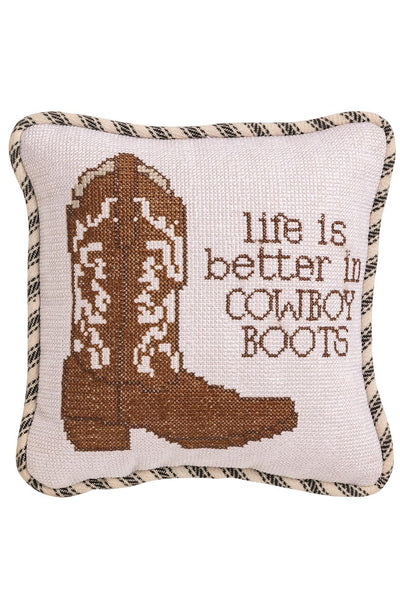 western needlepoint pillow