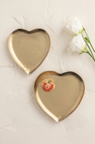 brass heart tidbit tray