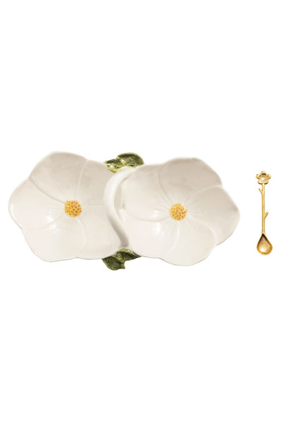 3d flower double tidbit bowl
