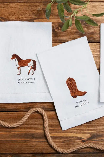 horse embroidered towel