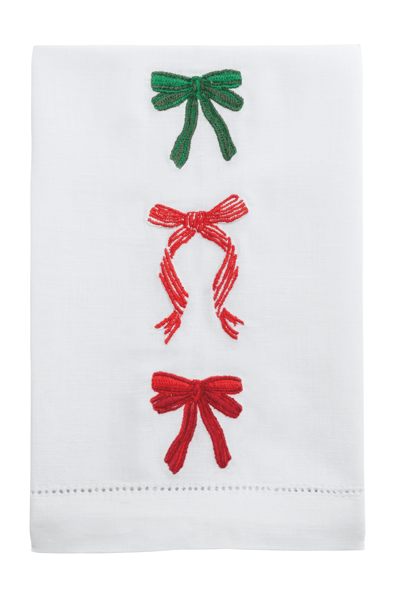bows embroidered towel